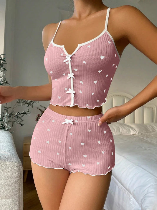 Women's Sweetheart Cami & Shorts Sleepwear Set