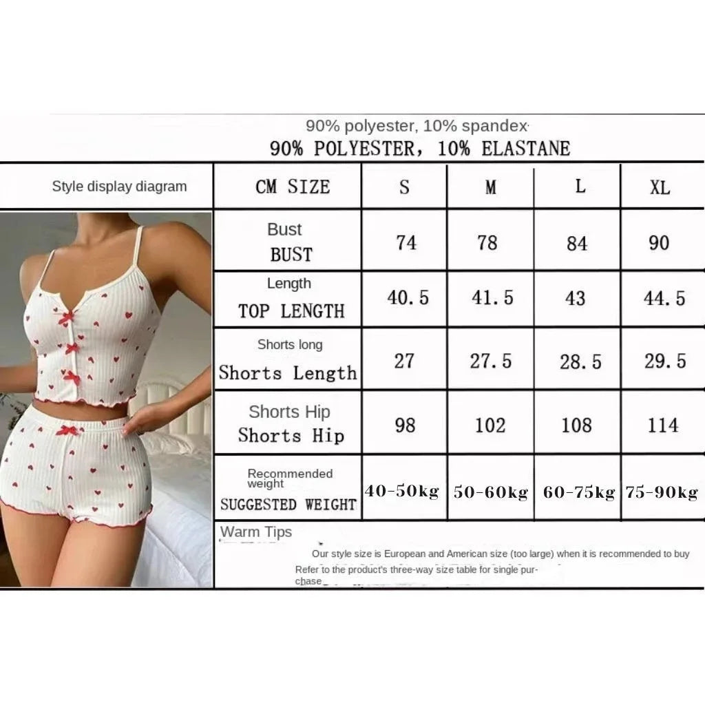 Women's Sweetheart Cami & Shorts Sleepwear Set