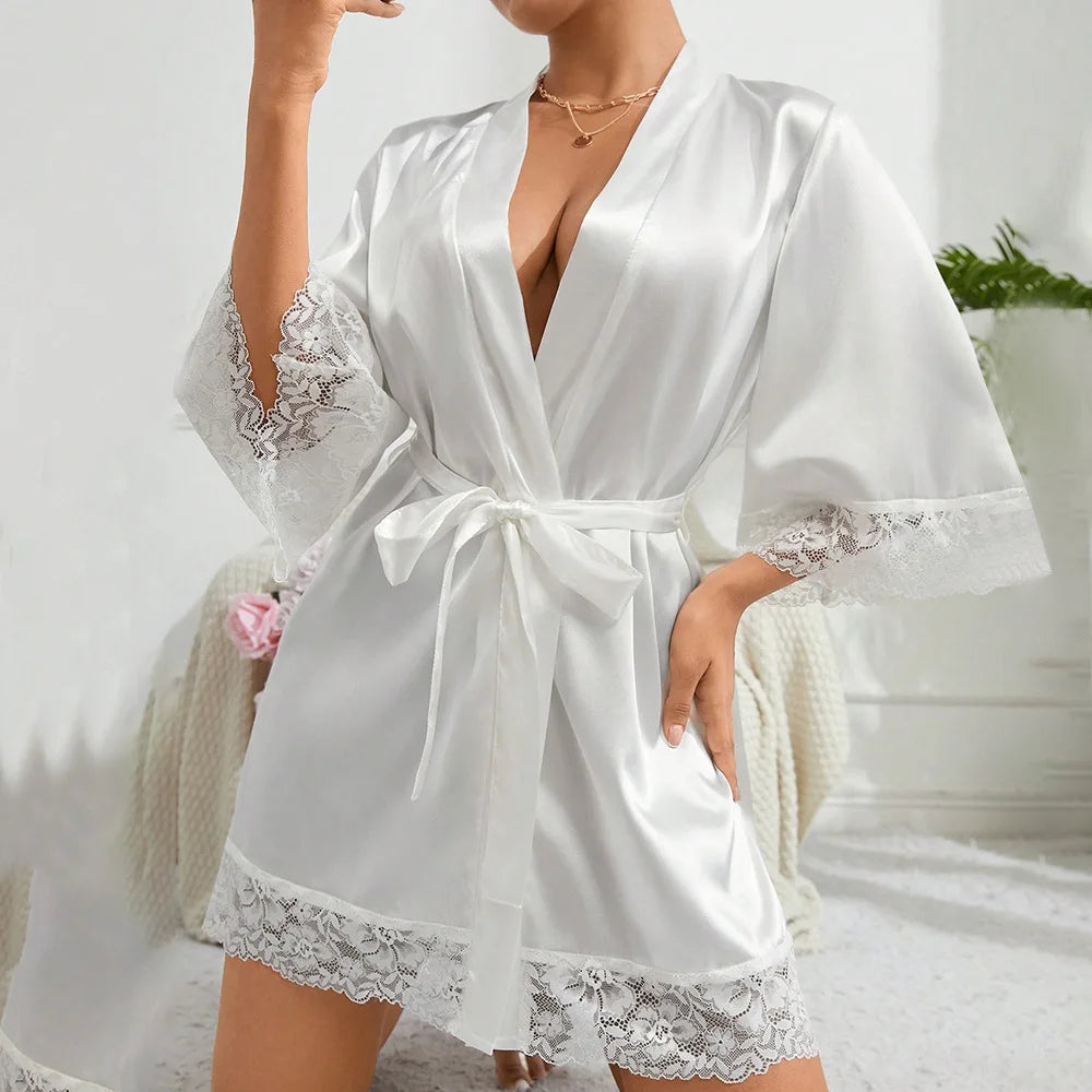 Satin Silk Lace Robe